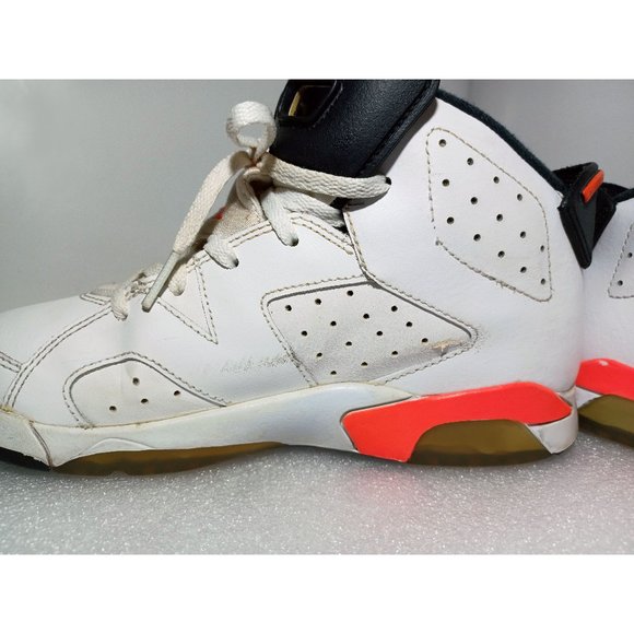 Nike Air Jordan 6 Retro White Infrared 2014 Sz 3Y 384666-123 Great Condition - Picture 8 of 12